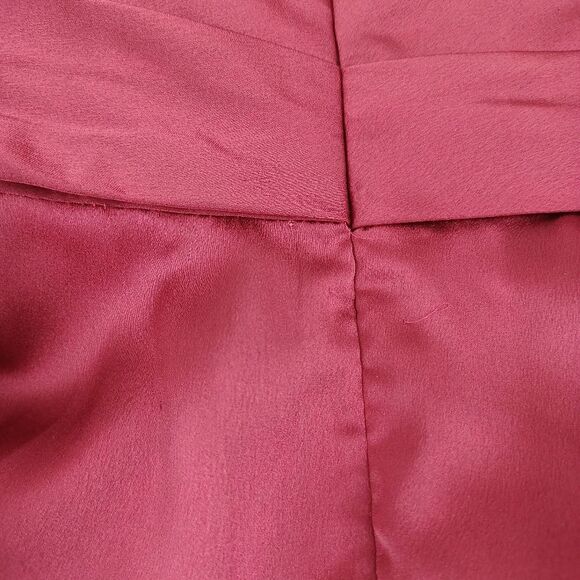 La Femme Women Strapless Slit Satin Ballgown Size 14 Prom Pockets Color Wine - Picture 8 of 12